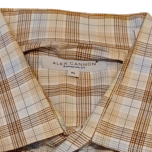 Alex Cannon Plaid Button Down Shirt Men's Size XL - Picture 4 of 9